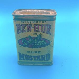 Antique Ben-Hur Pure Mustard Tin Container